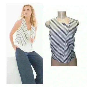 NWT Chico Women's ZipStripe Vest Top Size 2